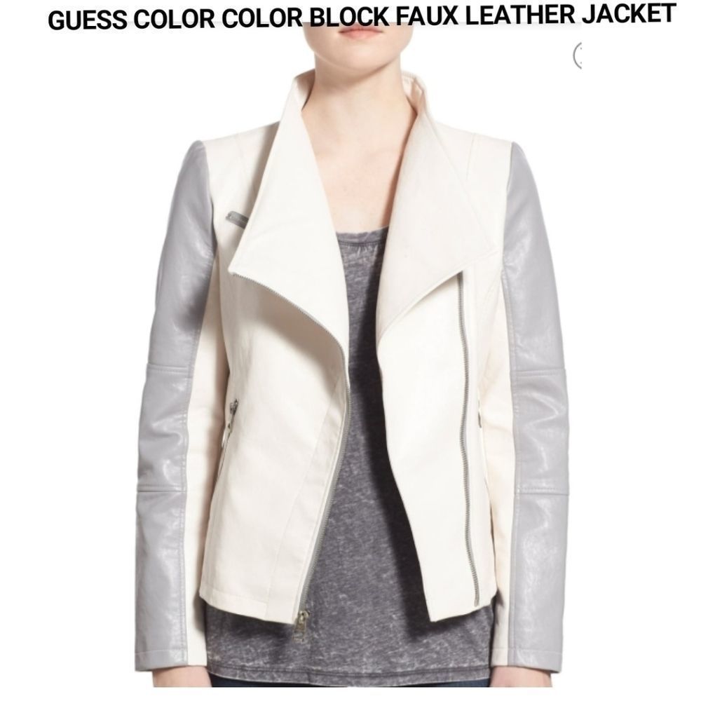 GUESS FAUX LEATHER MOTO - Picture 2 of 12